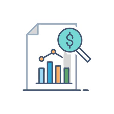 finansal büyüme vektörü düz çizgi simgesi