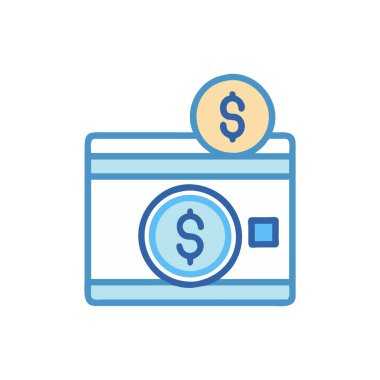 Dolar vektörü düz renk simgesi