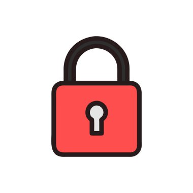 Kilit simgesi vektör illüstrasyonu. Beyaz bir arka planda izole edilmiş. vektör