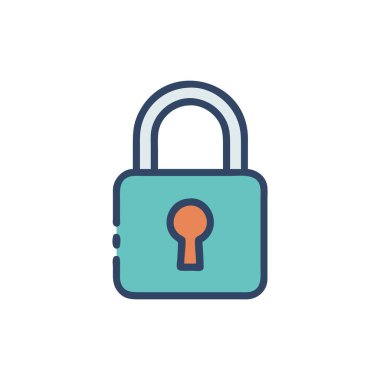 Simge vektörünü kilitle. izole edilmiş düz sembol çizimi