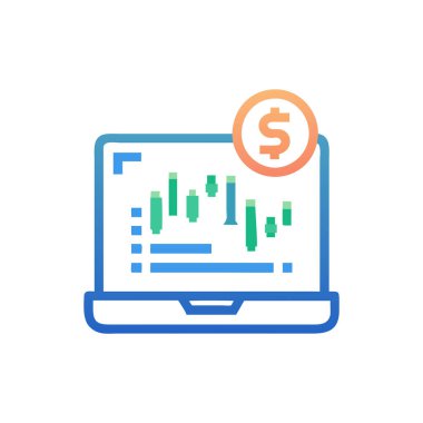 iş grafiği ve dolar simgesi, vektör illüstrasyonu