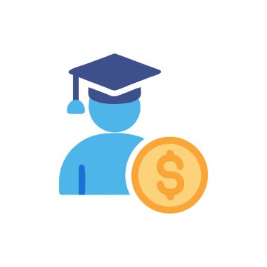 eğitim vektörü düz renk simgesi