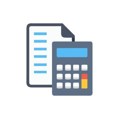 Dolar banknotu düz stil simgesine sahip hesap makinesi