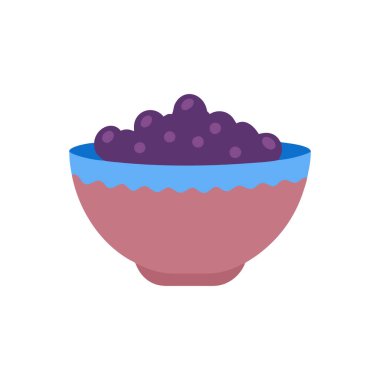 Beyaz arka planda yaban mersinli kase