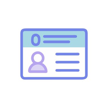 Beyaz arkaplanda kimlik kartı çizimi