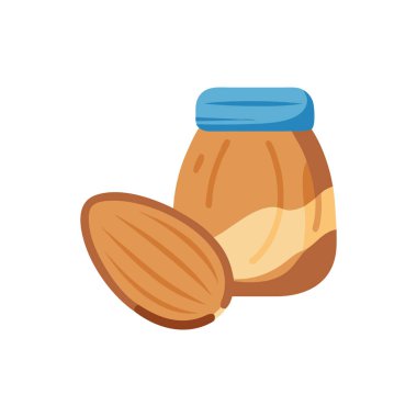 Beyaz arka planda izole edilmiş düz stil yerfıstığı ikonu. yerfıstığı sembolü