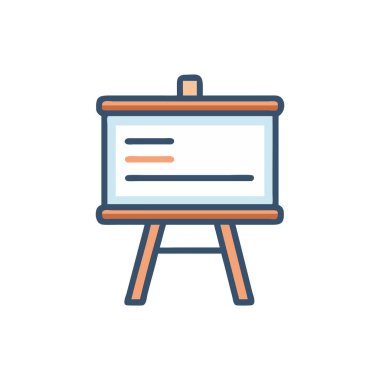 Web ve mobil uygulama tasarımınız için beyaz arkaplanda izole edilmiş sunum tahtası simgesi vektörü, sunum tahtası logosu konsepti