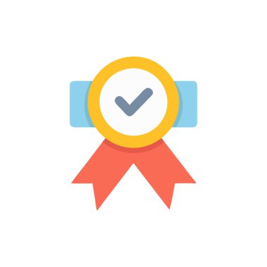 madalya vektörü düz renk simgesi