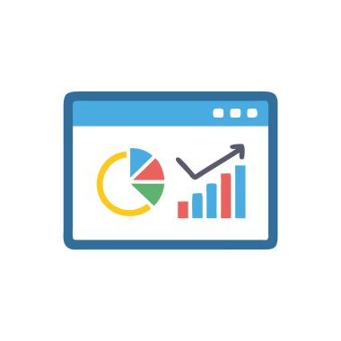 Beyaz arkaplandaki grafik vektör simgesi. hisse vektör illüstrasyonu