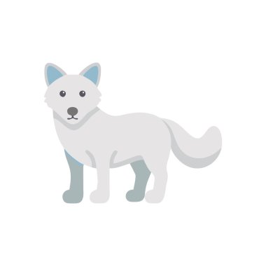 Beyaz köpek ikonu. vektör illüstrasyonu