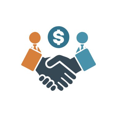 İş anlaşması ikonu. düz dizayn