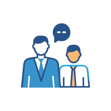 Konuşma kabarcığı vektör çizimi tasarımı olan iş adamları