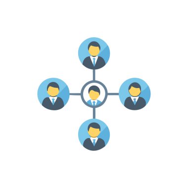 Sosyal bağlantı düz simgesi