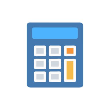 hesap makinesi düz vektör simgesi beyaz üzerine.