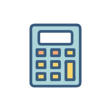 Beyaz arkaplanda hesap makinesi simgesi.