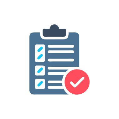Kontrol listesi simgesi, vektör illüstrasyonu
