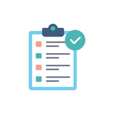 Kontrol Listesi Düz Vektör Simgesi