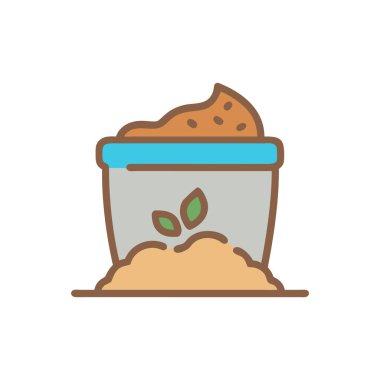 kova vektörü düz renk simgesi