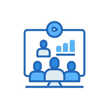 sunum vektörü ince çizgi simgesi