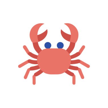 Beyaz arkaplanda yengeç vektör çizimi. Birinci kalite semboller. kavram ve grafik tasarımı için vektör simgesi.