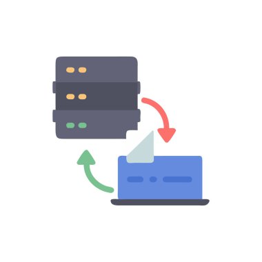 sunucu vektörü düz renk simgesi