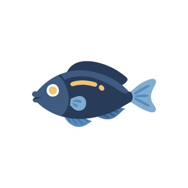 Web ve mobil uygulaması tasarım, balık logo kavramı için beyaz arka plan üzerinde izole balık simge vektör