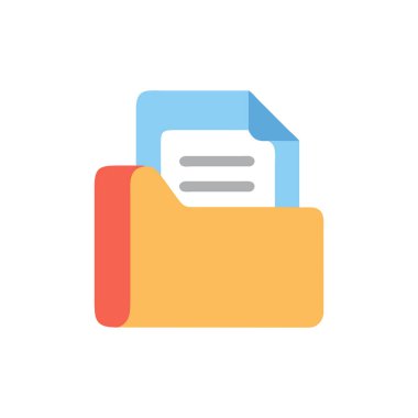 Web ve mobil uygulaması tasarımı, klasör logo kavramı için beyaz arka plan üzerinde izole klasör simge vektör