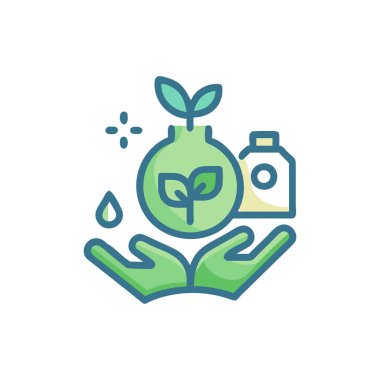 yeşil çevre dostu şişe yaprak ve bitki ile