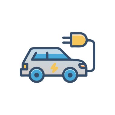 Elektrikli araba simgesini tam tasarım ile yükle