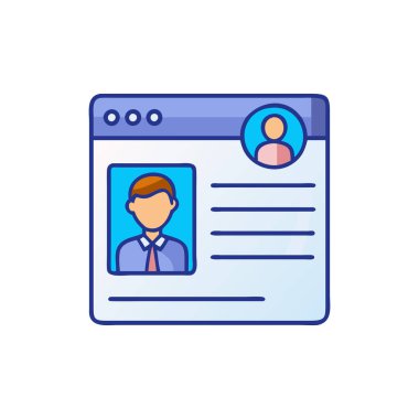 özgeçmişi ve insan vektör illüstrasyon tasarımı olan kullanıcı profili