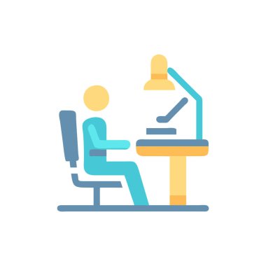 düz ofis masa simgesi