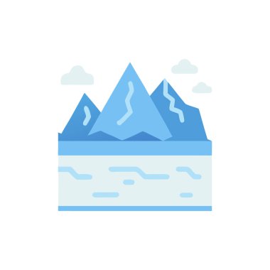 dağ gölü simgesi, vektör illüstrasyonu