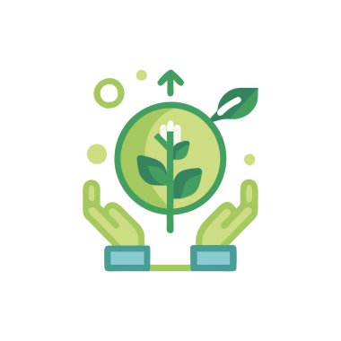 Çevre dostu ekoloji vektörü düz simge tasarımı