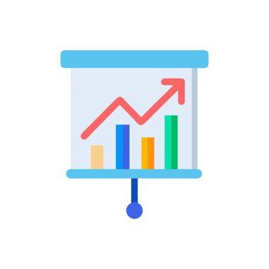 iş grafiği düz renk vektörü simgesi.