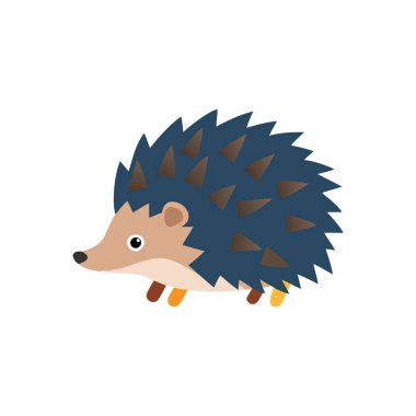 Şirin kirpi ikonu. vektör illüstrasyonu