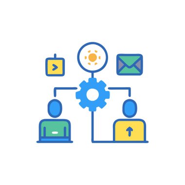 ağ vektör simgesi, düz işaret, vektör renkli sembol