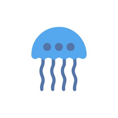 denizanası vektör düz renk simgesi