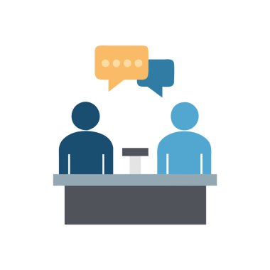 İş adamları konferans toplantısı vektör illüstrasyon tasarımında çalışıyorlar