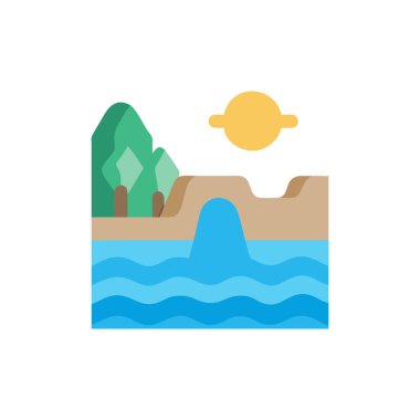 Manzara düz vektör simgesi