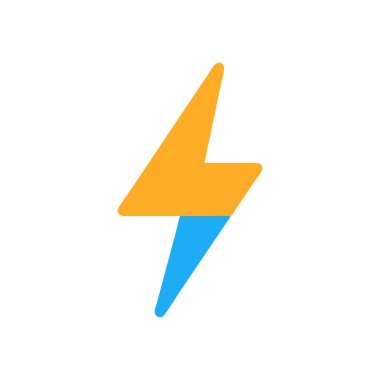 elektrik yıldırım simgesi vektörü izole edildi