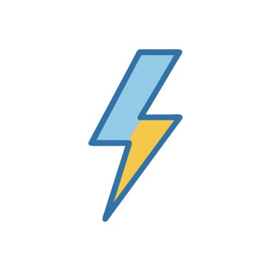 Şimşek vektörü ince çizgi simgesi