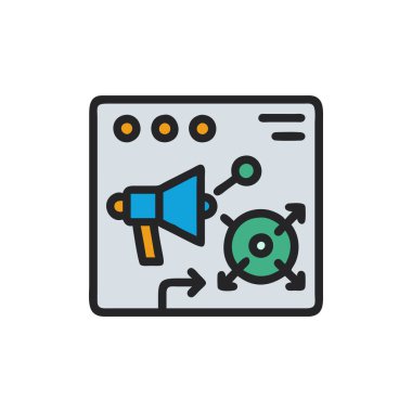 pazarlama vektörü düz çizgi simgesi