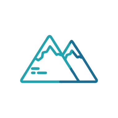 Dağ ikonu tasarım şablonu vektör izole çizimi