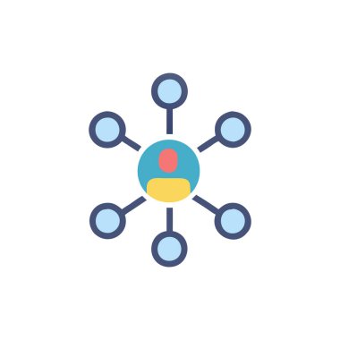 ağ vektörü düz renk simgesi