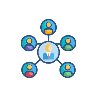 İnsanlar ağ düz vektör simgesi