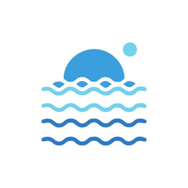 yüzen dalga logo simgesi tasarımı