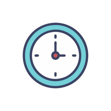 Saat vektör simgesi beyaz zemin üzerine