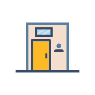 kapı vektörü düz renk simgesi