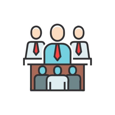 iş ve işyeri çizgisi simgesi, vektör illüstrasyonu