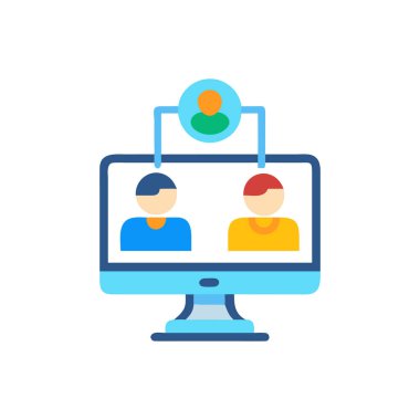 çevrimiçi öğrenme simgesi, vektör illüstrasyonu, tasarım